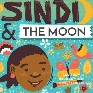 Young girl talks to the moon before her first day of school in Sindi and the Moon.